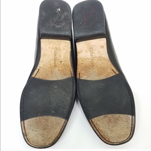 Cole Haan 8.5 B Black Leather Flats work - Picture 6 of 8